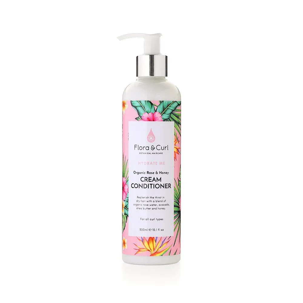 Flora and Curl Rose Water and Honey Cream Conditioner 300ml